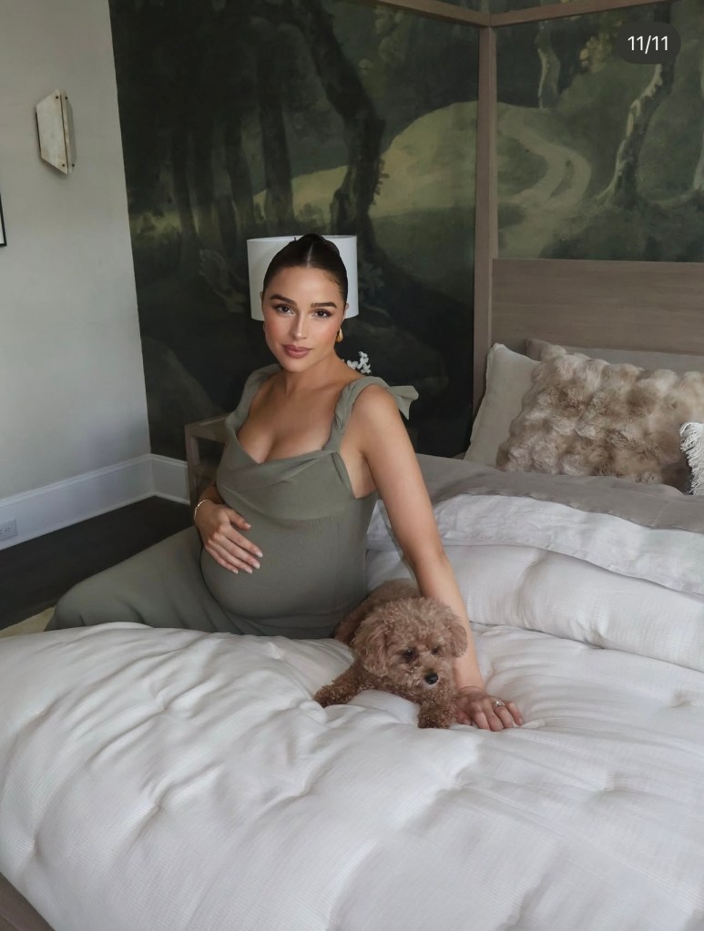 Olivia Culpo Wears Olive Green Dress & Nude Sandals on&nbsp;Instagram